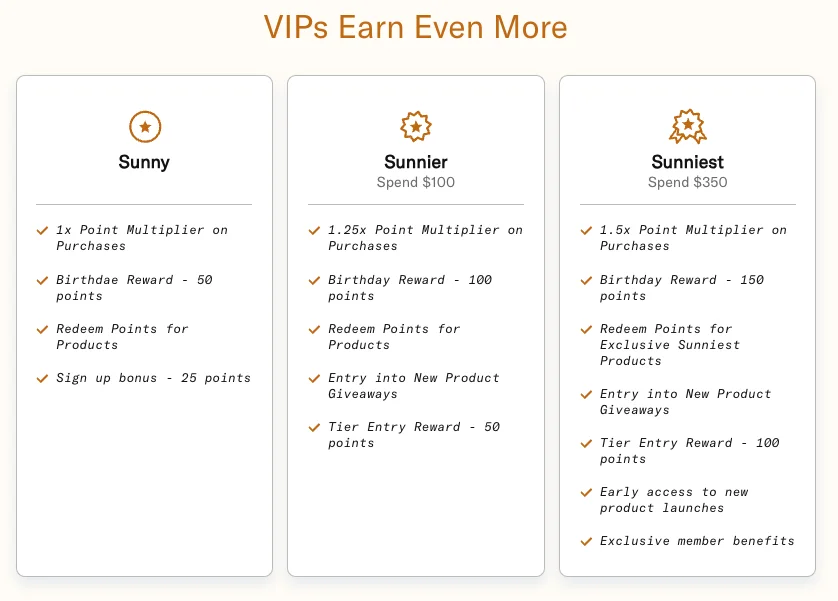 Dae Hair outlines the different tiers of membership and their perks to entice customers to engage more.